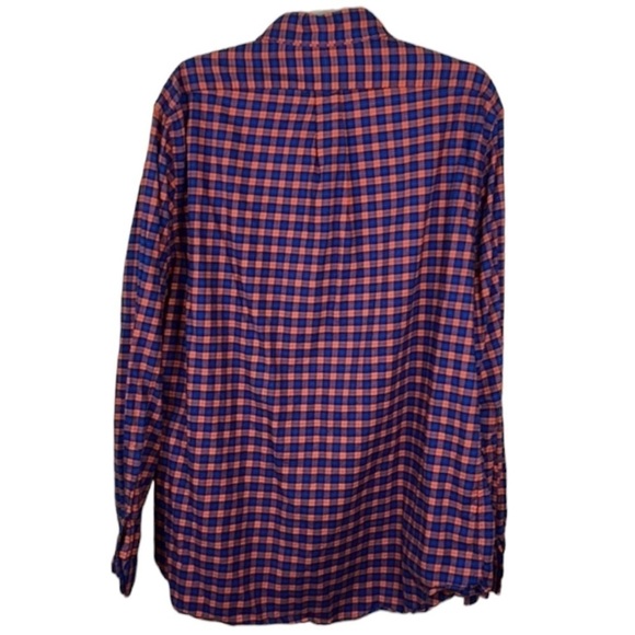 Ralph Lauren Orange And Blue Flannel Style Button Down Top Size XL - Picture 2 of 4